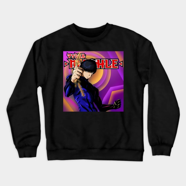 Mashle Burnedead Crewneck Sweatshirt by edjohboo